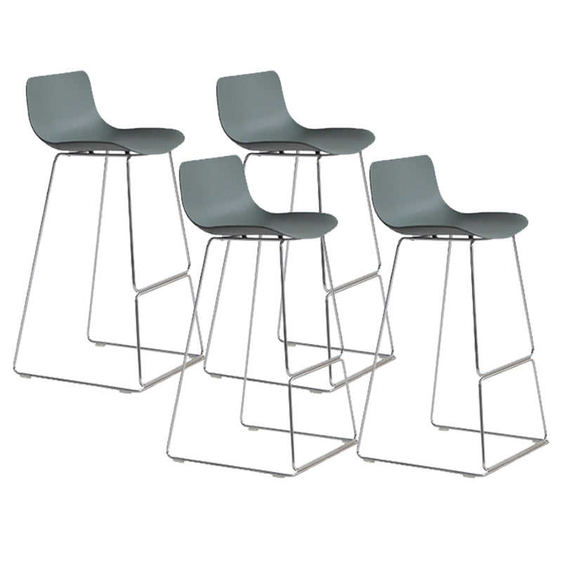 Scandinavian Armless Bar Stool Plastic and Steel Bar Stool for Living Room