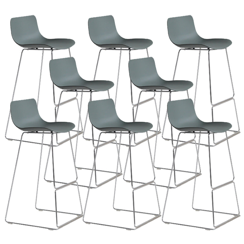 Scandinavian Armless Bar Stool Plastic and Steel Bar Stool for Living Room
