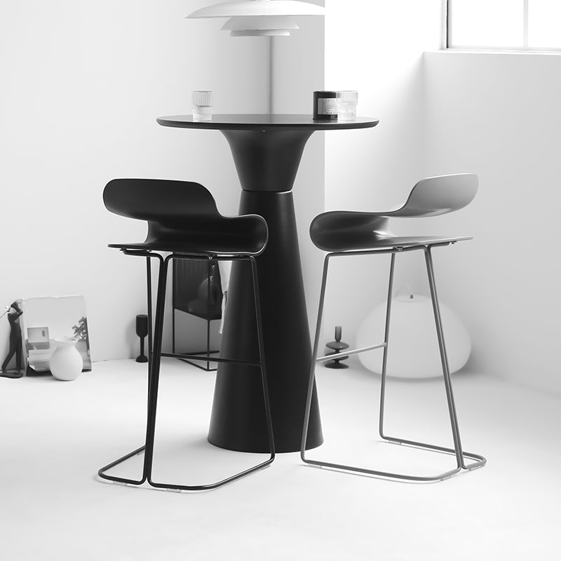 Industrial Armless Bar Stool Plastic and Steel Bar Stool for Living Room