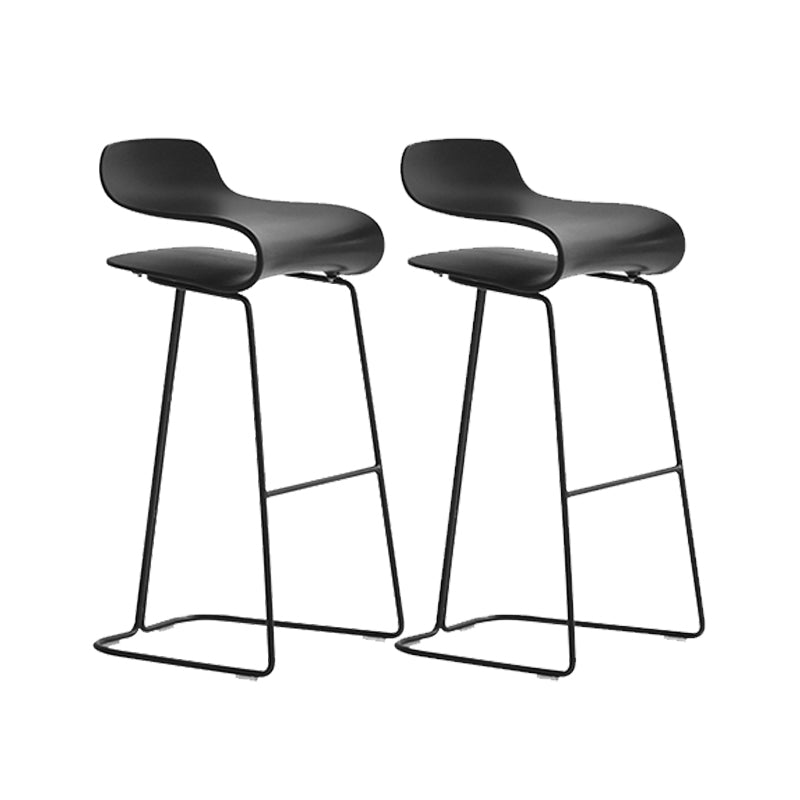 Industrial Armless Bar Stool Plastic and Steel Bar Stool for Living Room