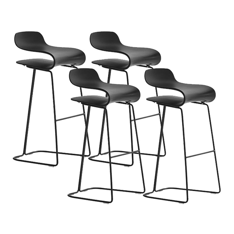Industrial Armless Bar Stool Plastic and Steel Bar Stool for Living Room