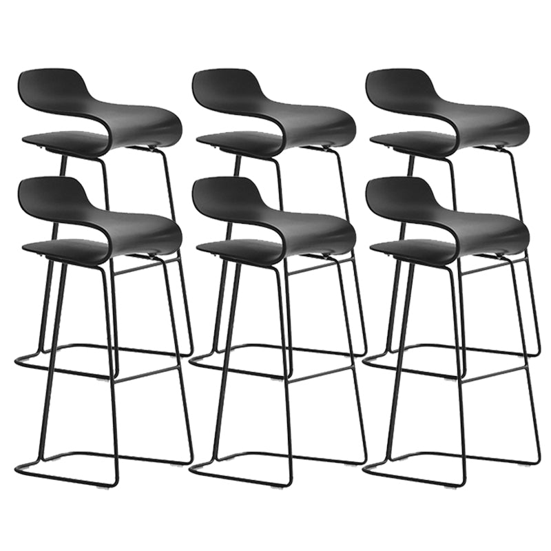 Industrial Armless Bar Stool Plastic and Steel Bar Stool for Living Room