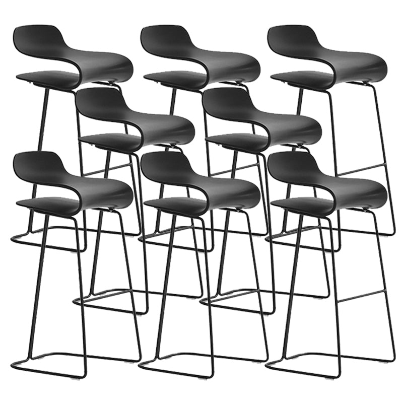 Industrial Armless Bar Stool Plastic and Steel Bar Stool for Living Room