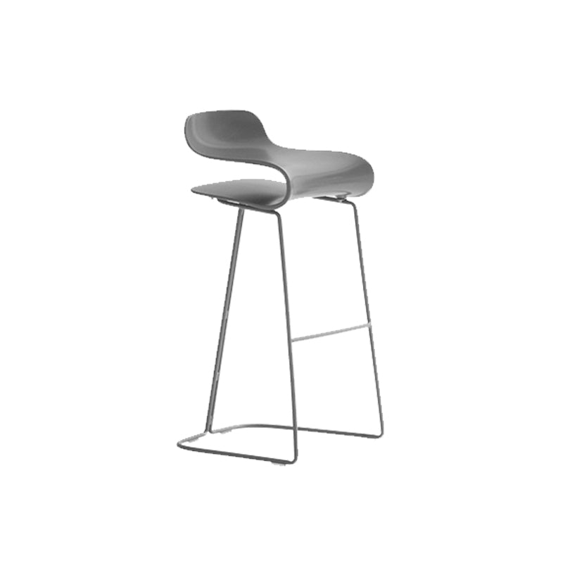 Industrial Armless Bar Stool Plastic and Steel Bar Stool for Living Room