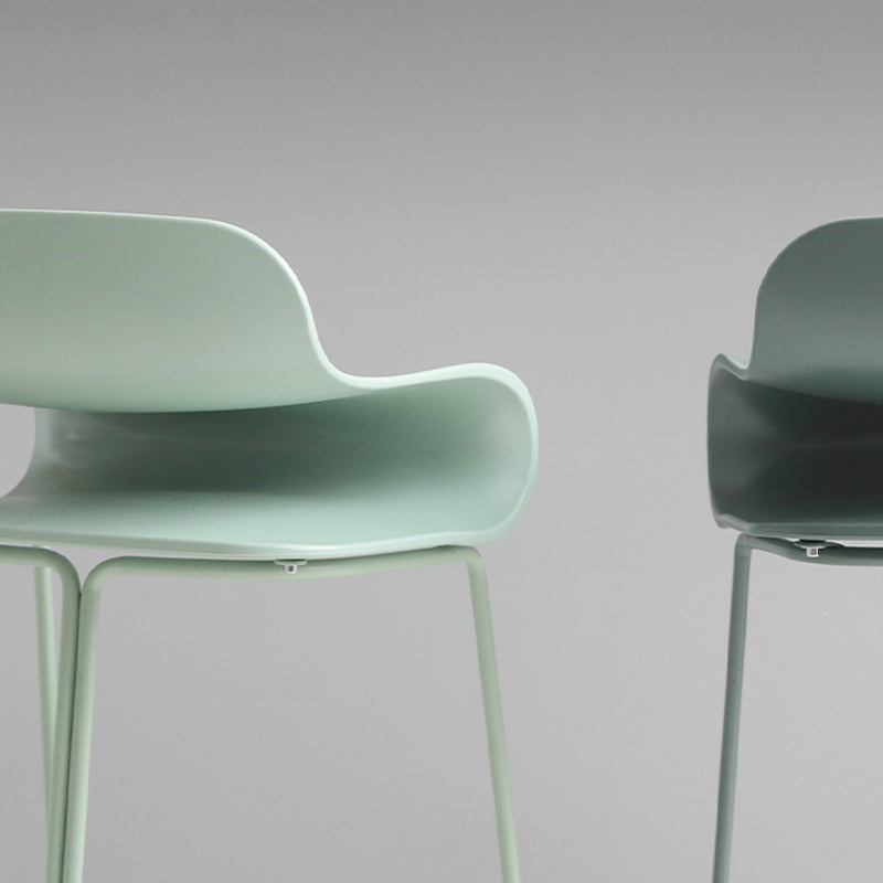 Industrial Armless Bar Stool Plastic and Steel Bar Stool for Living Room