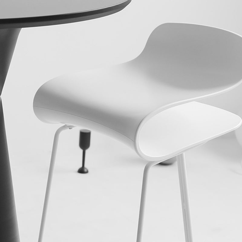Industrial Armless Bar Stool Plastic and Steel Bar Stool for Living Room