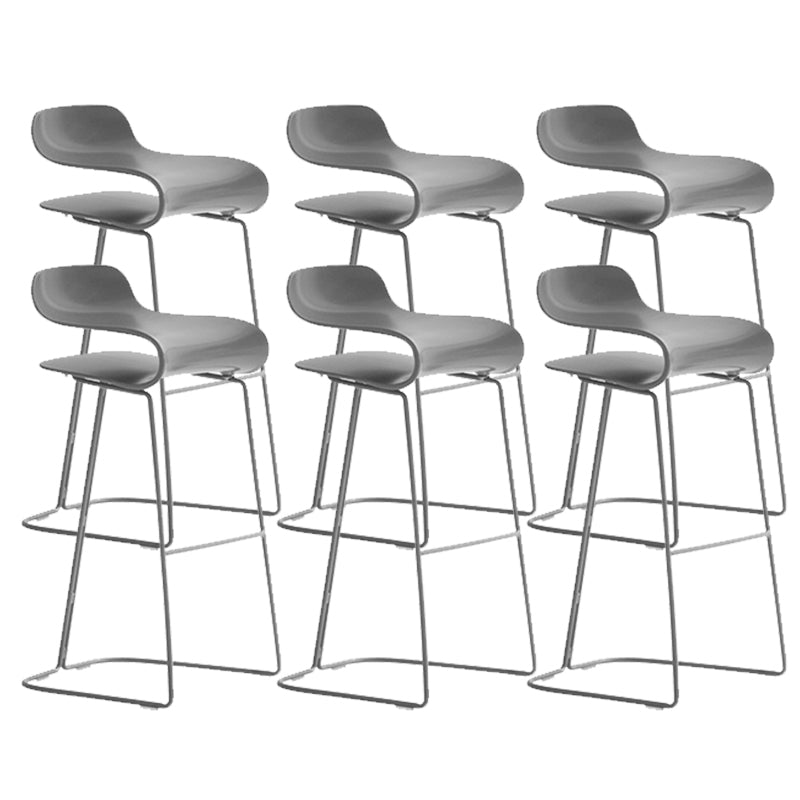 Industrial Armless Bar Stool Plastic and Steel Bar Stool for Living Room