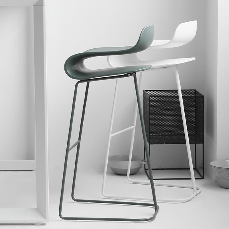 Industrial Armless Bar Stool Plastic and Steel Bar Stool for Living Room