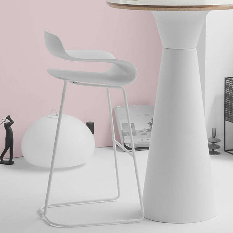 Industrial Armless Bar Stool Plastic and Steel Bar Stool for Living Room