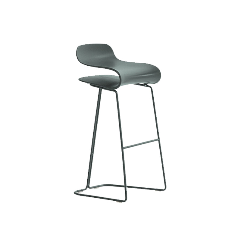 Industrial Armless Bar Stool Plastic and Steel Bar Stool for Living Room