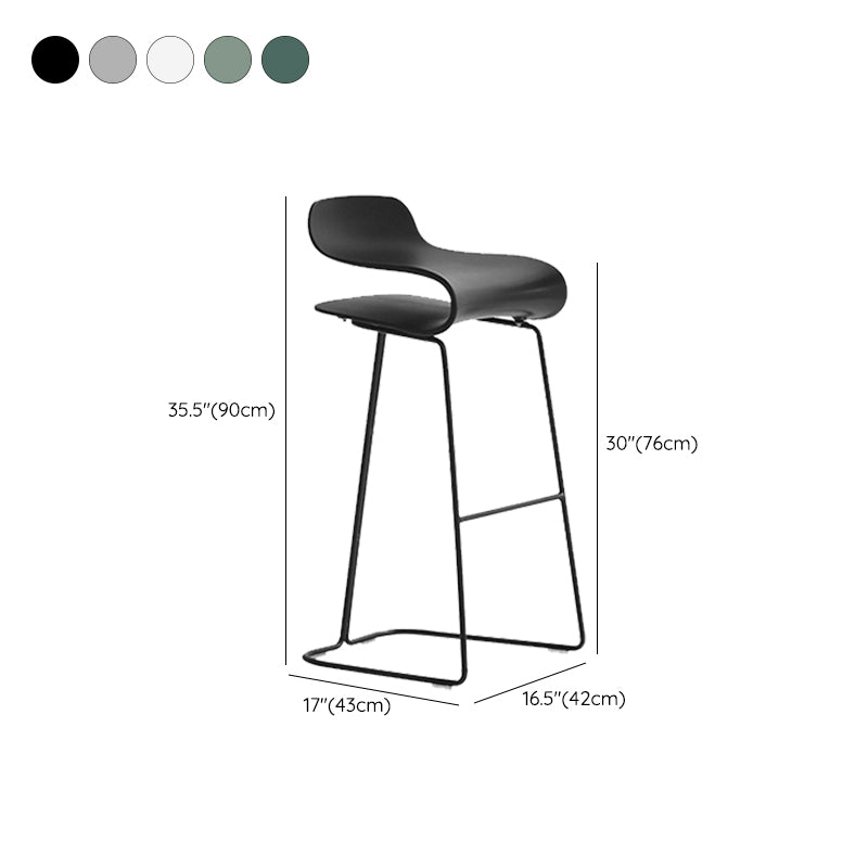 Industrial Armless Bar Stool Plastic and Steel Bar Stool for Living Room