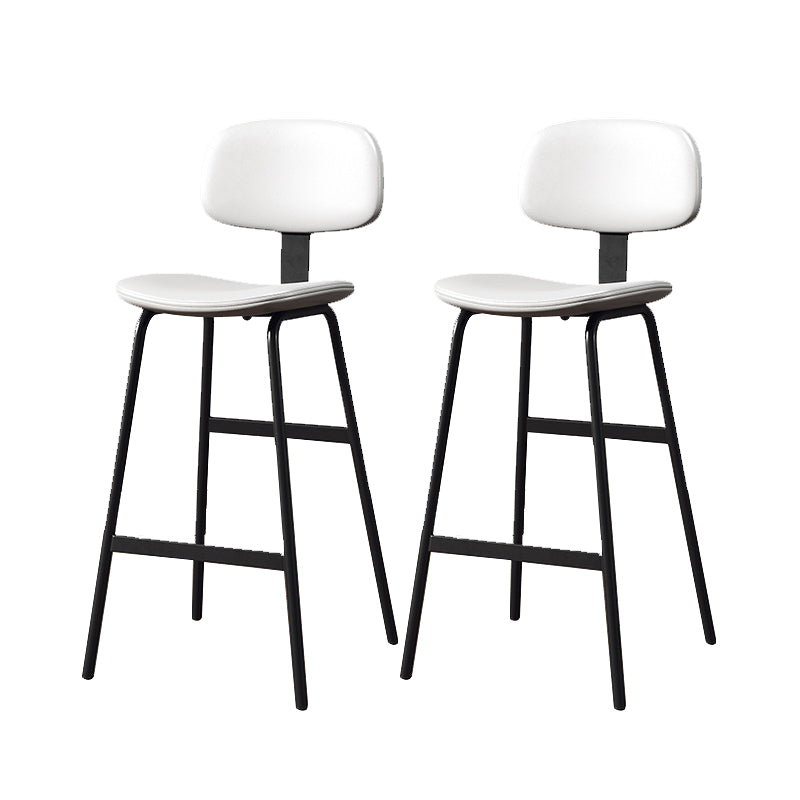 Leather Bar Stool Glam Armless Backrest Counter Stool for Bristol