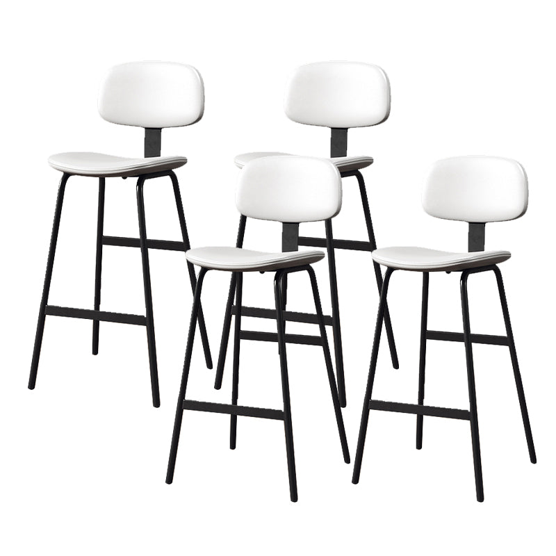 Leather Bar Stool Glam Armless Backrest Counter Stool for Bristol