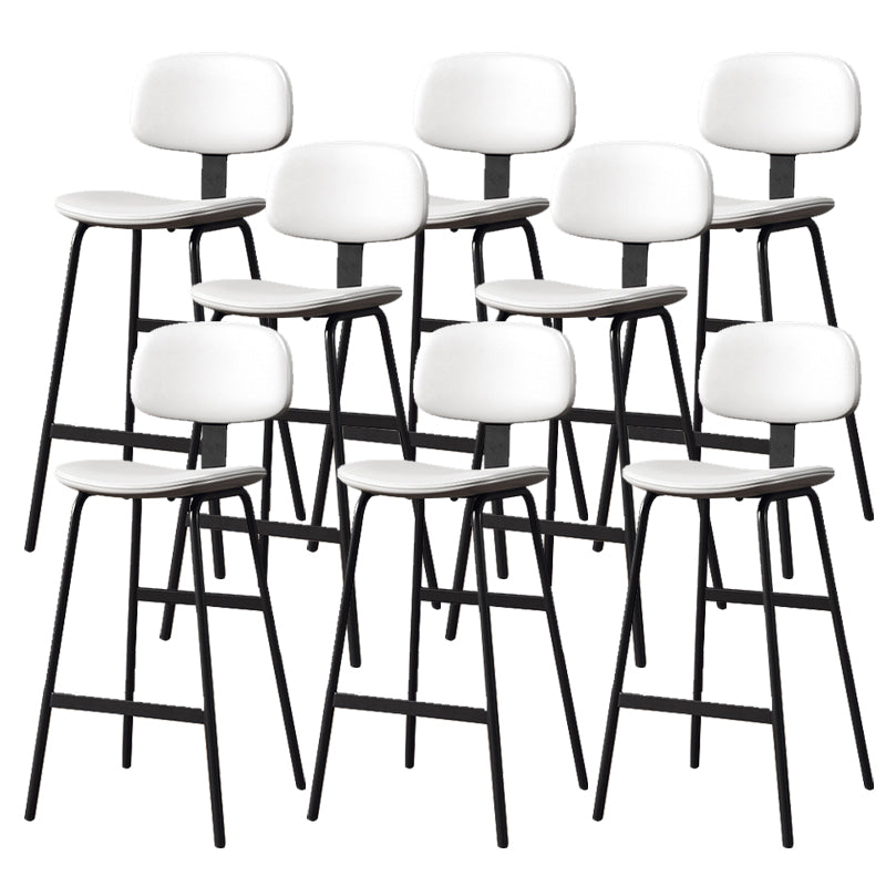 Leather Bar Stool Glam Armless Backrest Counter Stool for Bristol