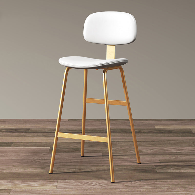 Leather Bar Stool Glam Armless Backrest Counter Stool for Bristol