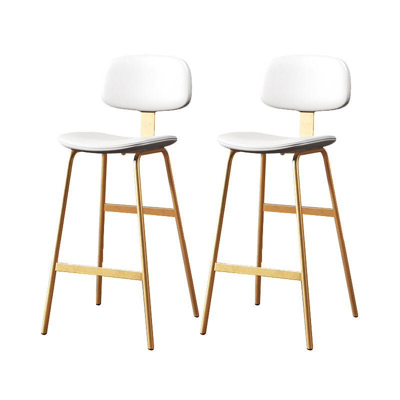 Leather Bar Stool Glam Armless Backrest Counter Stool for Bristol