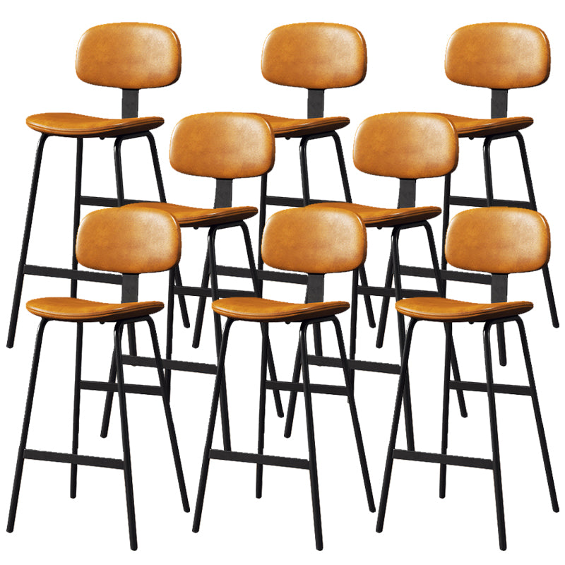 Leather Bar Stool Glam Armless Backrest Counter Stool for Bristol