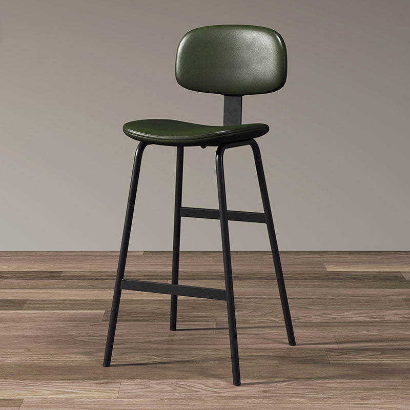Leather Bar Stool Glam Armless Backrest Counter Stool for Bristol