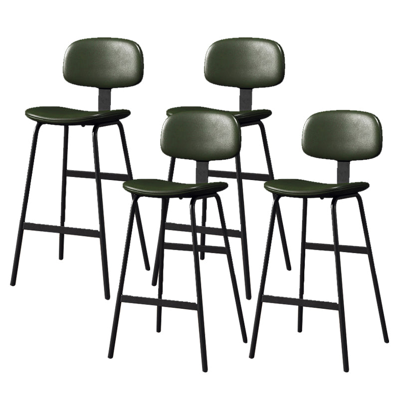 Leather Bar Stool Glam Armless Backrest Counter Stool for Bristol