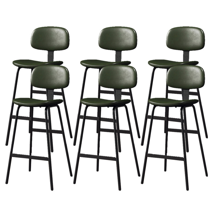 Leather Bar Stool Glam Armless Backrest Counter Stool for Bristol