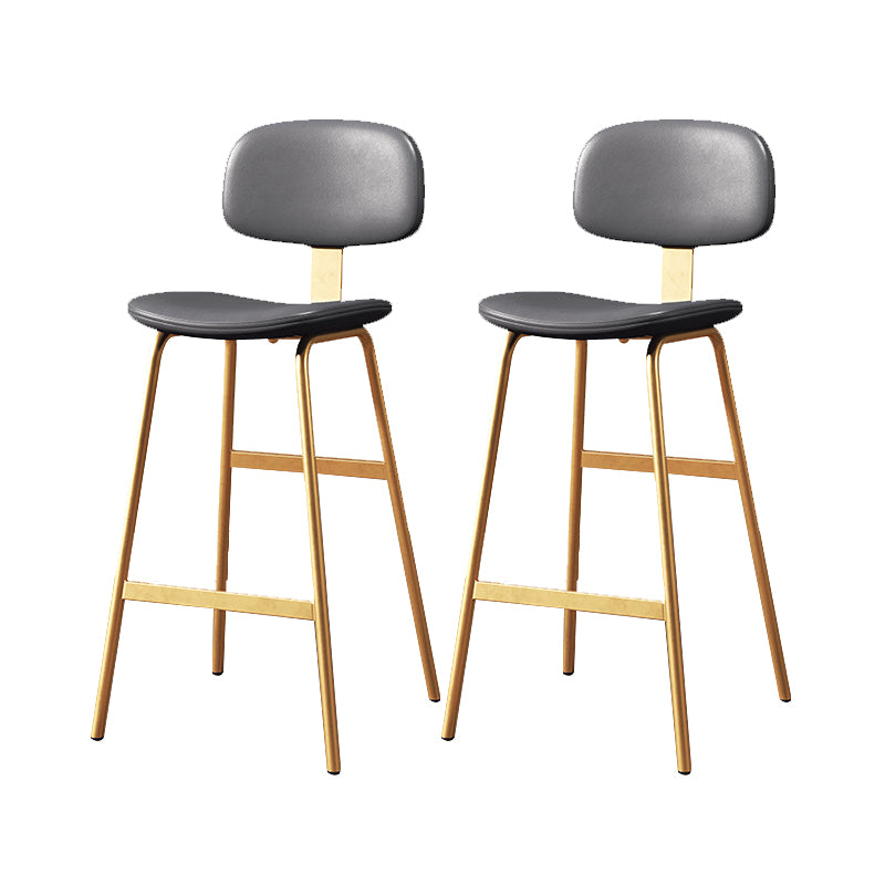 Leather Bar Stool Glam Armless Backrest Counter Stool for Bristol