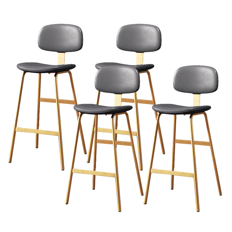 Leather Bar Stool Glam Armless Backrest Counter Stool for Bristol