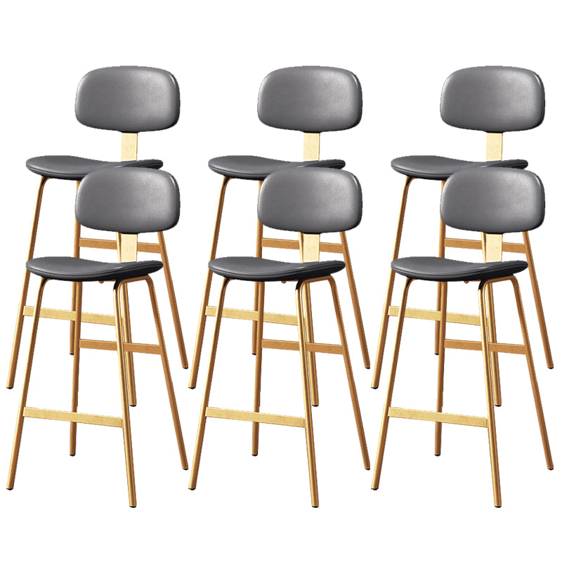 Leather Bar Stool Glam Armless Backrest Counter Stool for Bristol