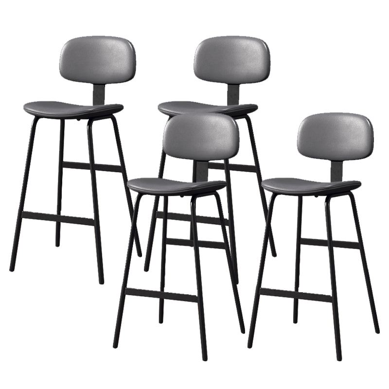 Leather Bar Stool Glam Armless Backrest Counter Stool for Bristol