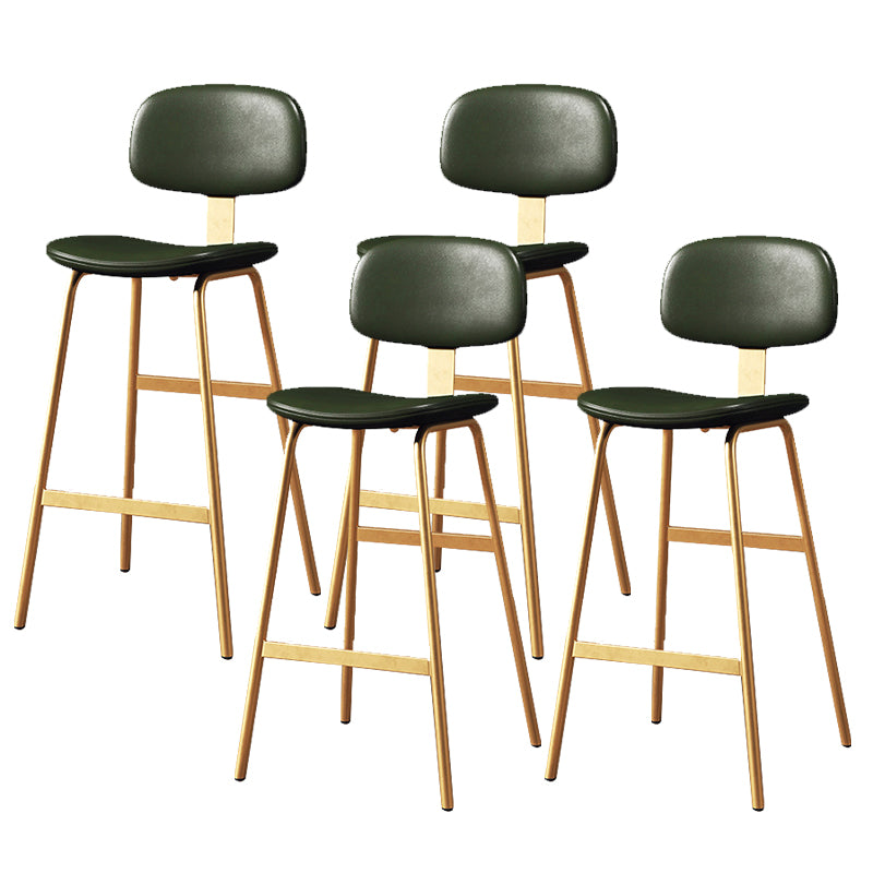 Leather Bar Stool Glam Armless Backrest Counter Stool for Bristol