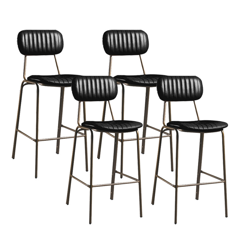 Modern Leather Bar Stool Backrest Counter Stool for Living Room