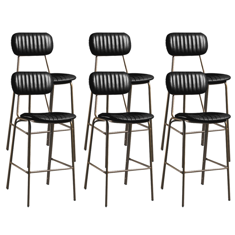 Modern Leather Bar Stool Backrest Counter Stool for Living Room