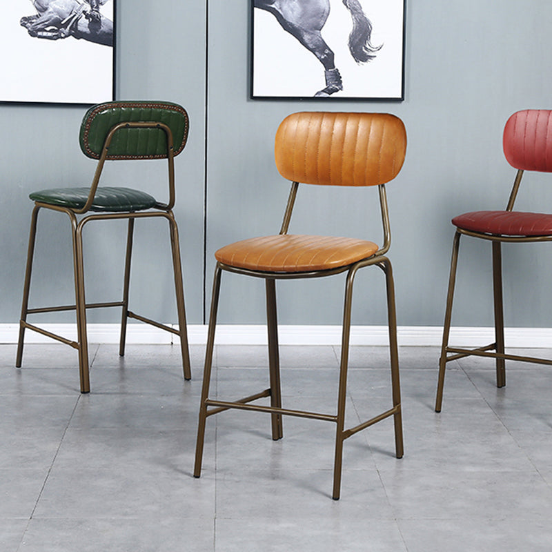 Modern Leather Bar Stool Backrest Counter Stool for Living Room