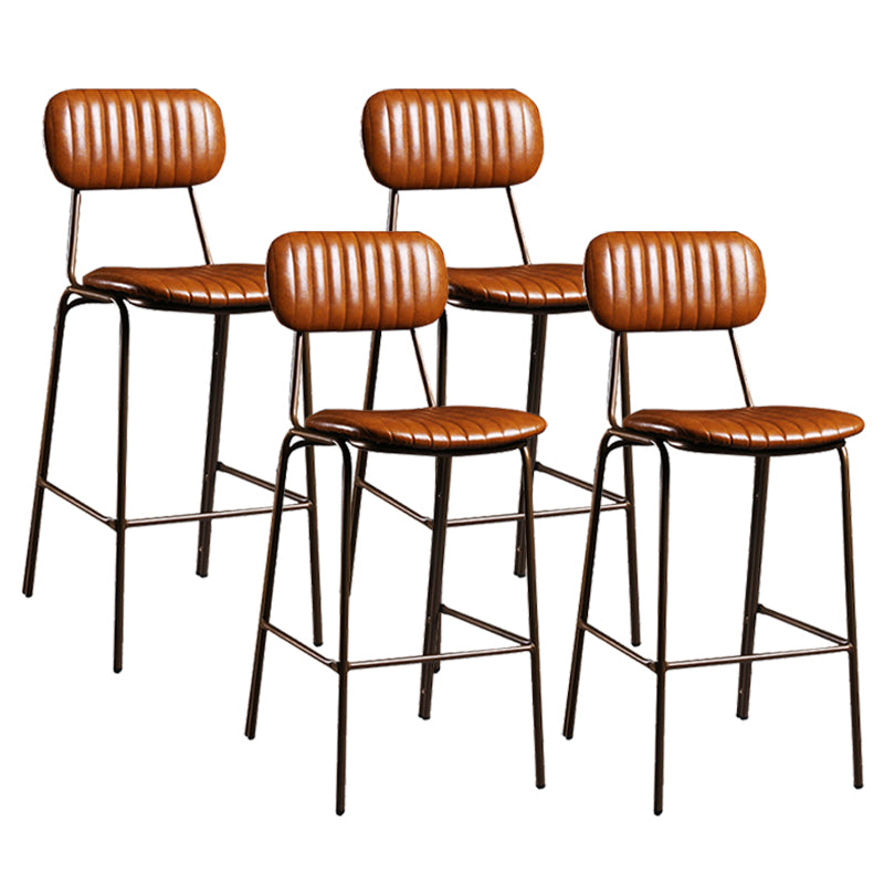 Modern Leather Bar Stool Backrest Counter Stool for Living Room