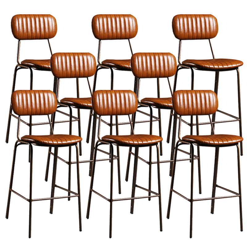 Modern Leather Bar Stool Backrest Counter Stool for Living Room
