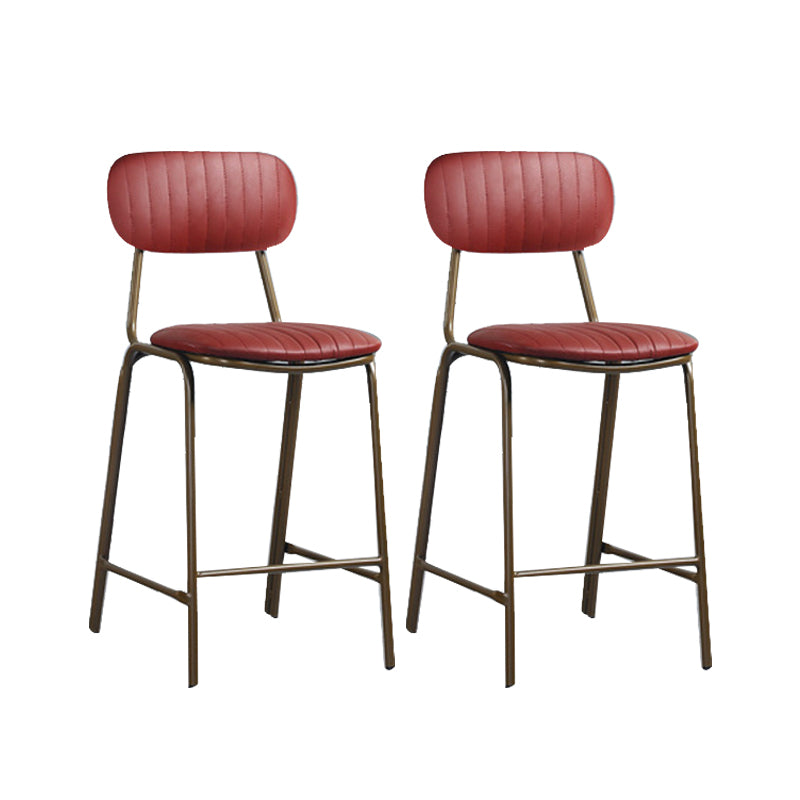Modern Leather Bar Stool Backrest Counter Stool for Living Room