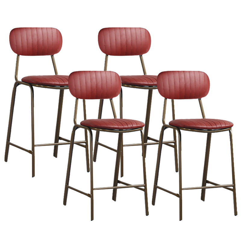Modern Leather Bar Stool Backrest Counter Stool for Living Room