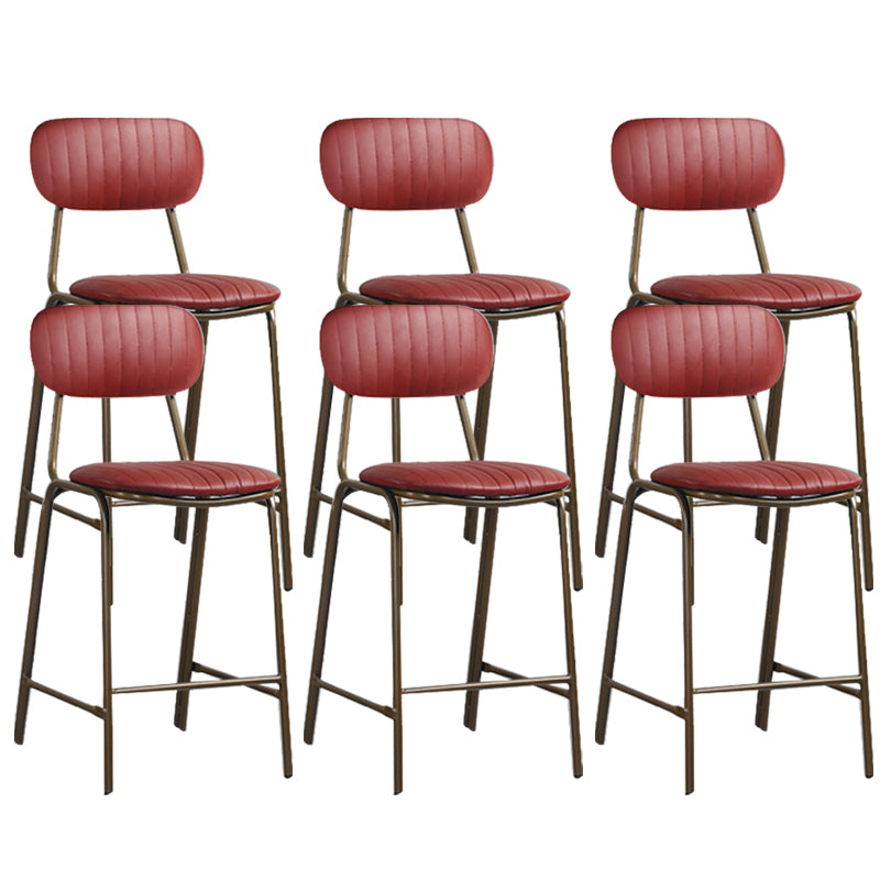 Modern Leather Bar Stool Backrest Counter Stool for Living Room