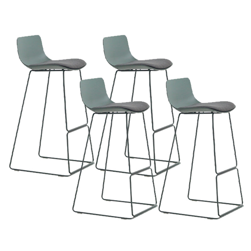 Industrial Indoor Armless Stool Plastic Bar Stool with Upholstered