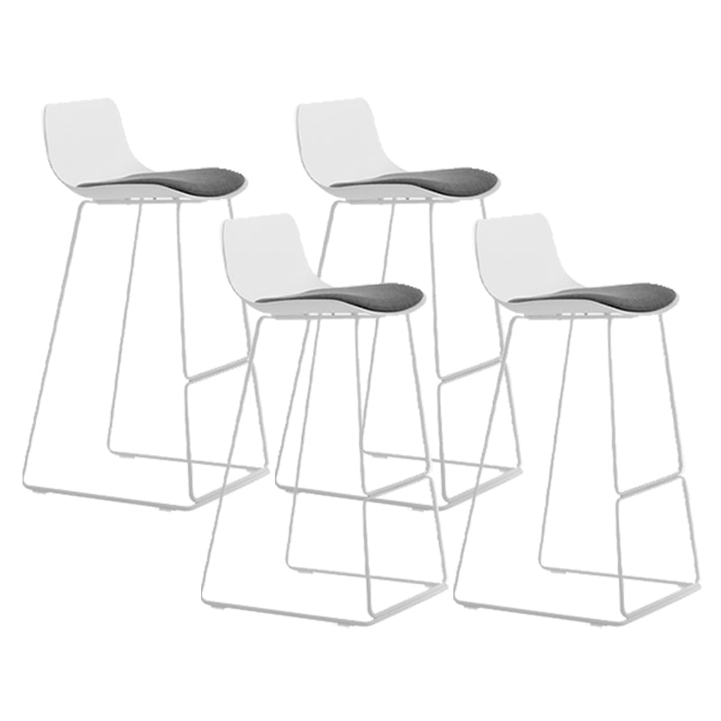 Industrial Indoor Armless Stool Plastic Bar Stool with Upholstered