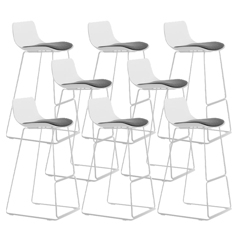 Industrial Indoor Armless Stool Plastic Bar Stool with Upholstered