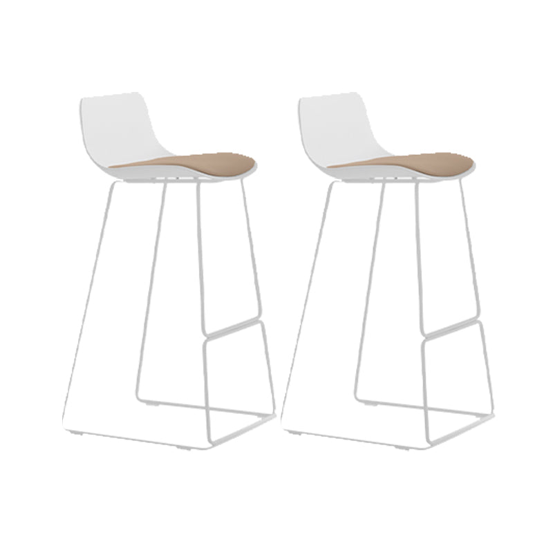 Industrial Indoor Armless Stool Plastic Bar Stool with Upholstered