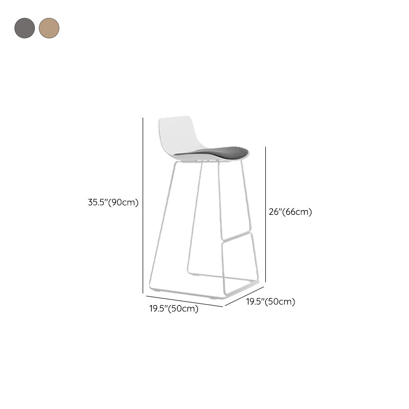Industrial Indoor Armless Stool Plastic Bar Stool with Upholstered