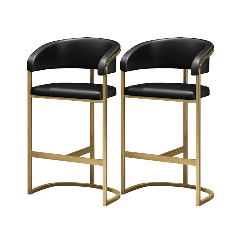 Glam Style Leather Bar Stool Backrest Counter Stool for Bristol