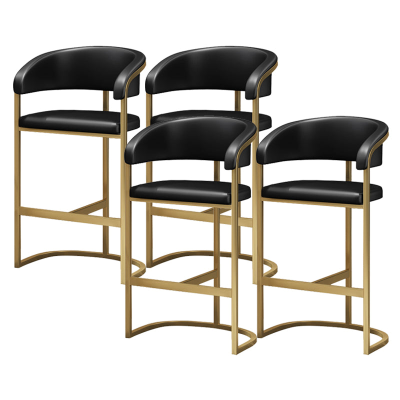 Glam Style Leather Bar Stool Backrest Counter Stool for Bristol