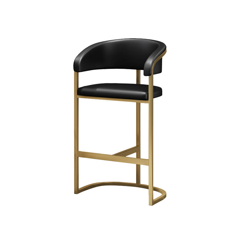Glam Style Leather Bar Stool Backrest Counter Stool for Bristol