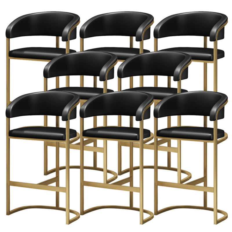 Glam Style Leather Bar Stool Backrest Counter Stool for Bristol