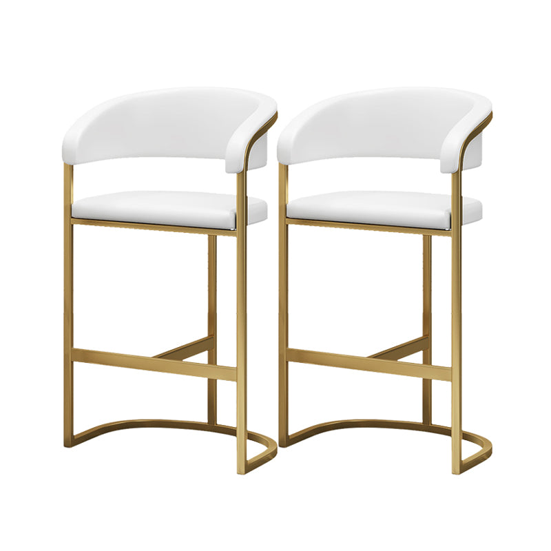 Glam Style Leather Bar Stool Backrest Counter Stool for Bristol