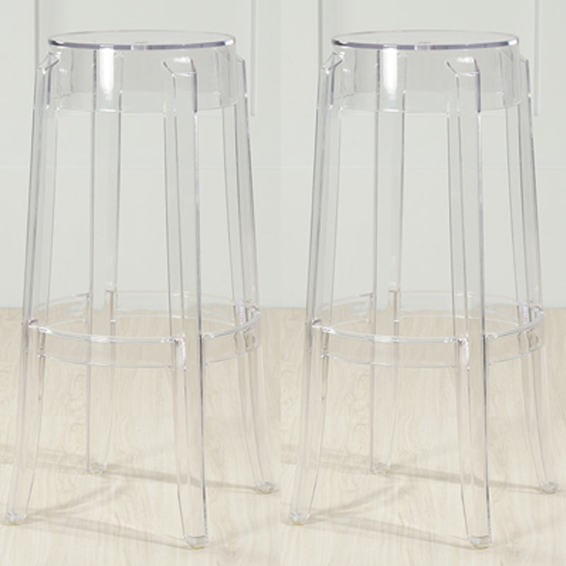 Industrial Backless Round Seat Acrylic Armless Bar Stool for Living Room