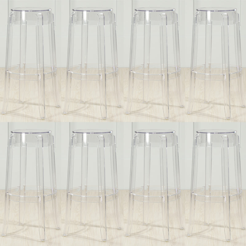 Industrial Backless Round Seat Acrylic Armless Bar Stool for Living Room