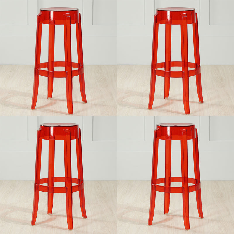 Industrial Backless Round Seat Acrylic Armless Bar Stool for Living Room